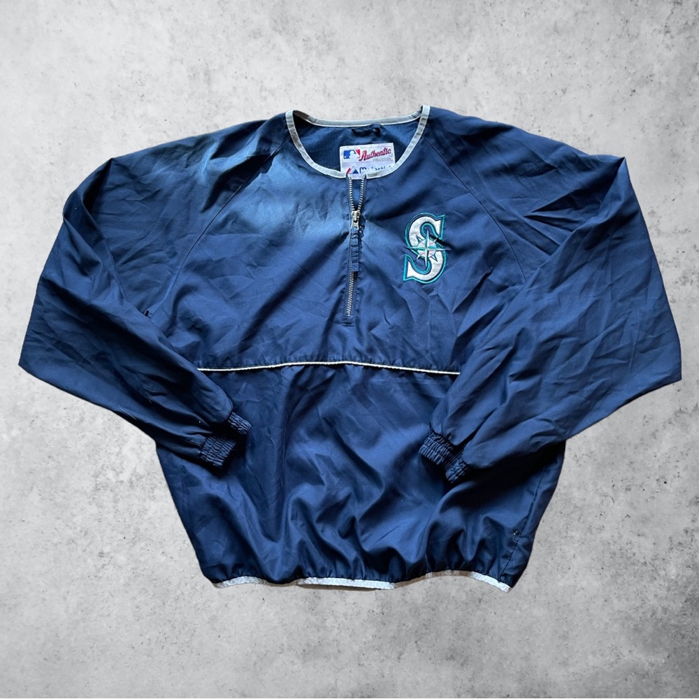 Seattle mariners windbreaker on an authentic majestic